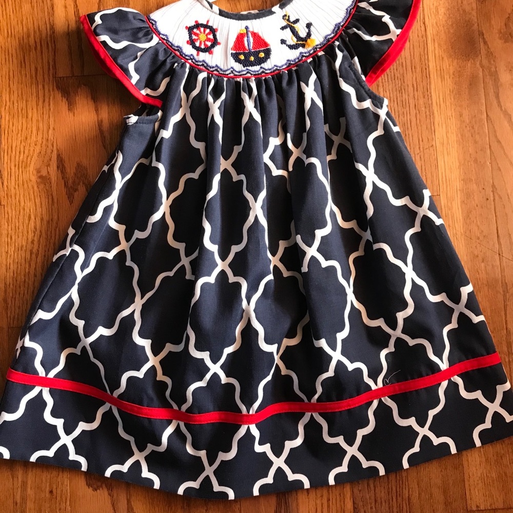 💗💗⚓️🚢SOLD💗💗18M BeMine Nautical Smocked Dress